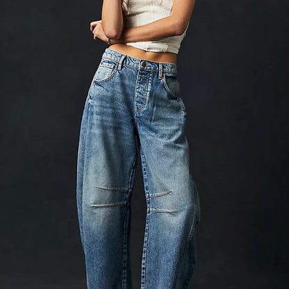 Nova - Jeans mit weitem Bein und Patchwork-Muster