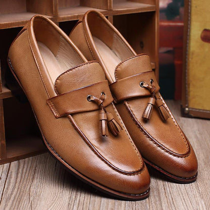 Tayvyan | Herren Retro Retro British Casual Loafers mit Quasten