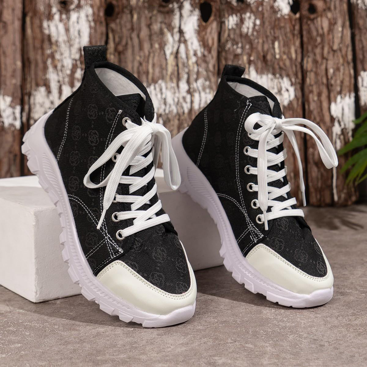 Emily - Hohe Turnschuhe mit Blumenmuster