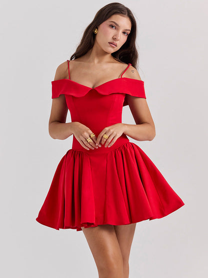 Celeste - Kurzes Kleid mit Bardot-Ausschnitt