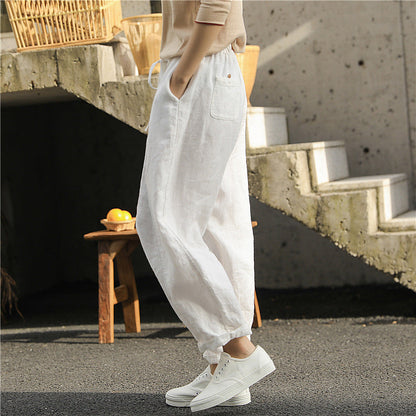 Luna - Hose mit Kordelzug aus Leinen