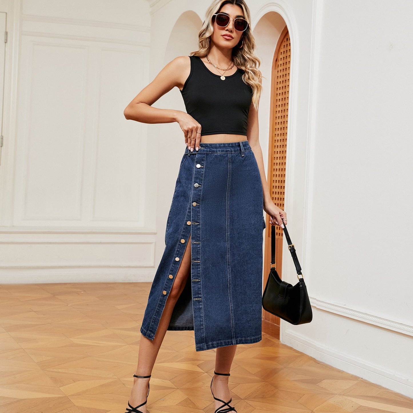 Lucía : Lässiger Cargo-Denim-Rock für Damen