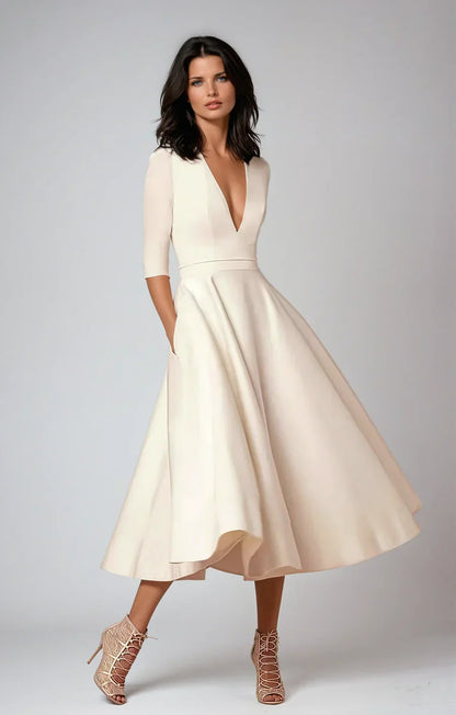 Diana - Midikleid mit V-Ausschnitt
