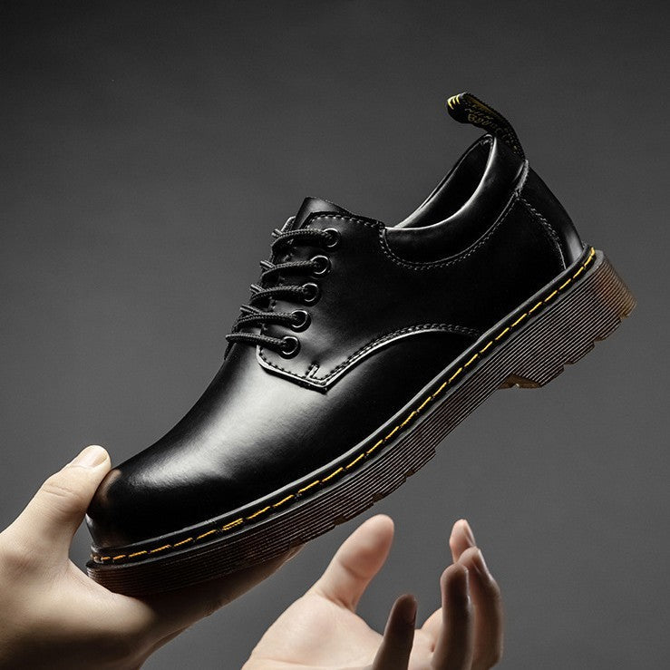 Hugo - Black leather derby shoes with style and comfort