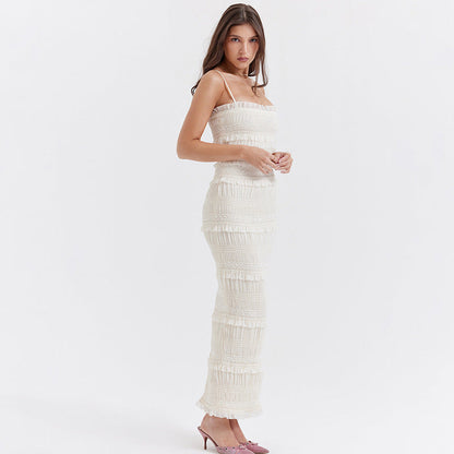 Elisa - Langes Spitzenkleid mit Trägern