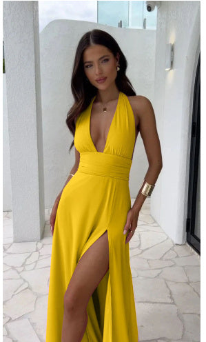 Elena - Langes Kleid mit Schlitz