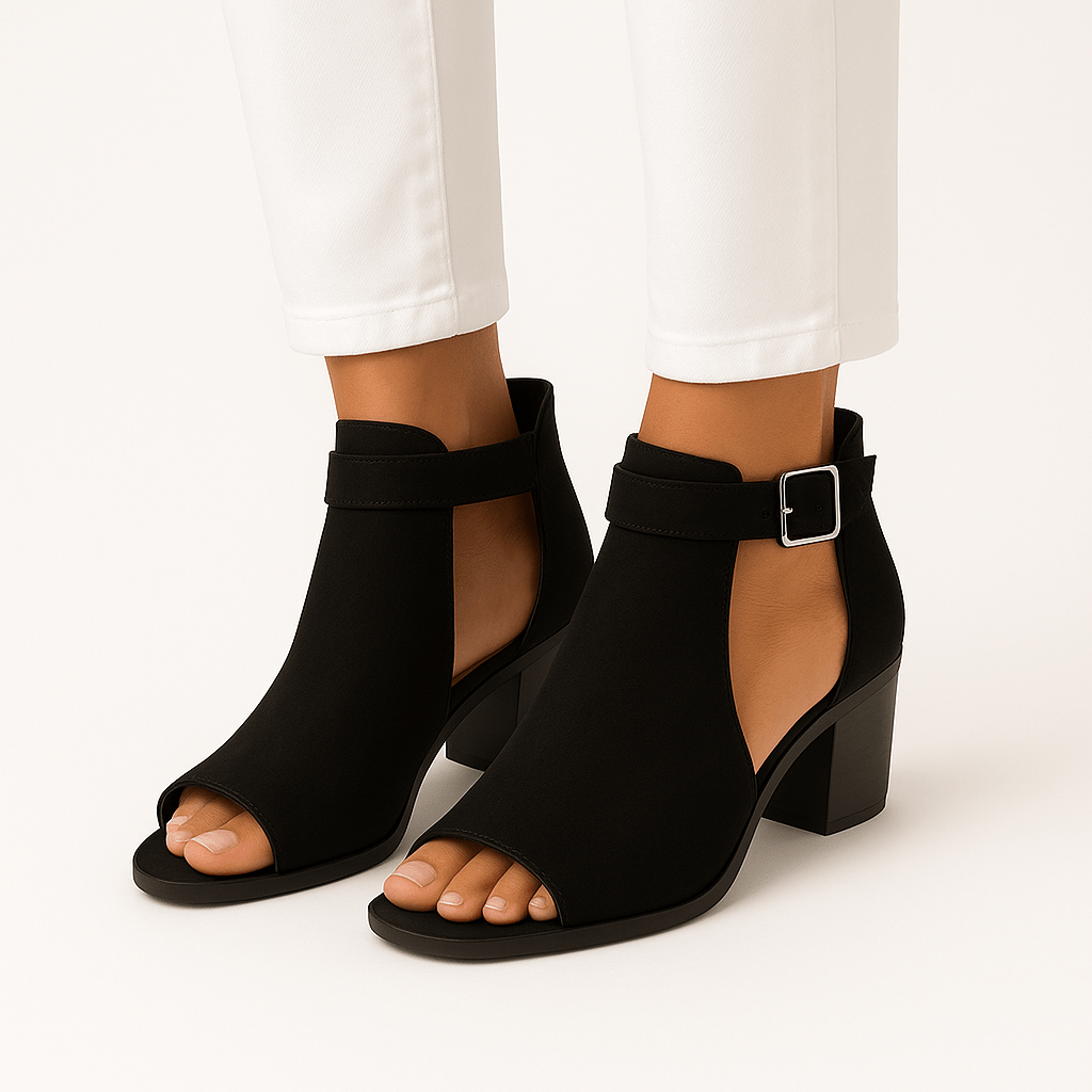 Liora - Orthopädische Damen-Stiefeletten mit Blockabsatz und Cut-Out