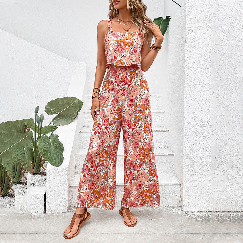 Livia | Damen Jumpsuit mit quadratischem Ausschnitt und Spaghetti-Trägern