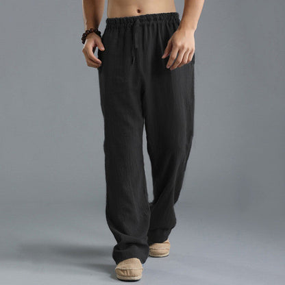 Ethan - Freizeithose mit Kordelzug aus Leinen