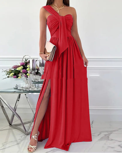 Valerie | Elegantes ärmelloses Chiffonkleid mit langen Ärmeln