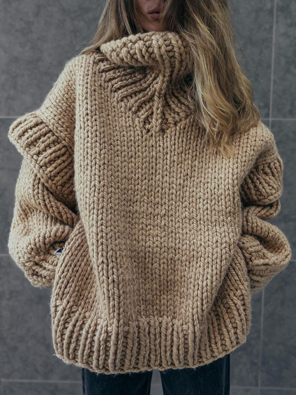 Freya | Warm Flauschiger langer Rollkragenpullover für Damen