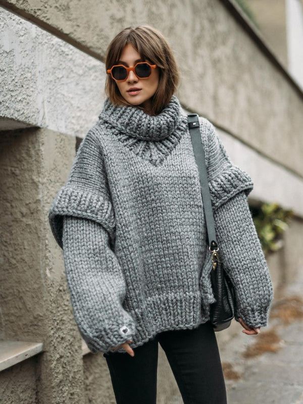 Freya | Warm Flauschiger langer Rollkragenpullover für Damen