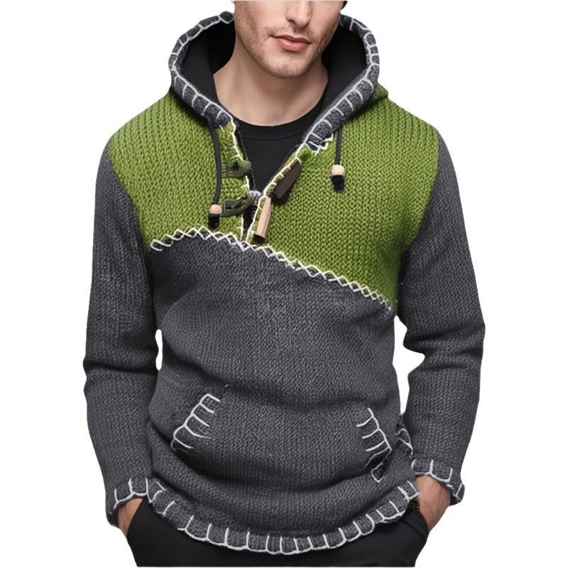 Marco | Herren baumwolle Kapuzenpullover mit einzigartigem Strickdesign