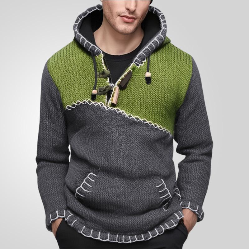 Marco | Herren baumwolle Kapuzenpullover mit einzigartigem Strickdesign