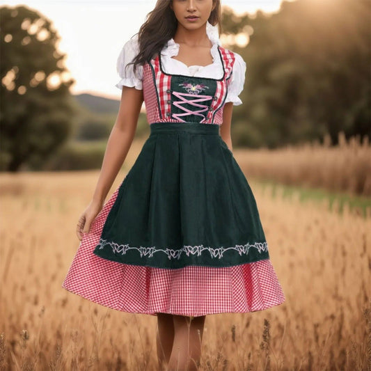 Else | Oktoberfest-Dirndl mit Karomuster und kurzen Ärmeln