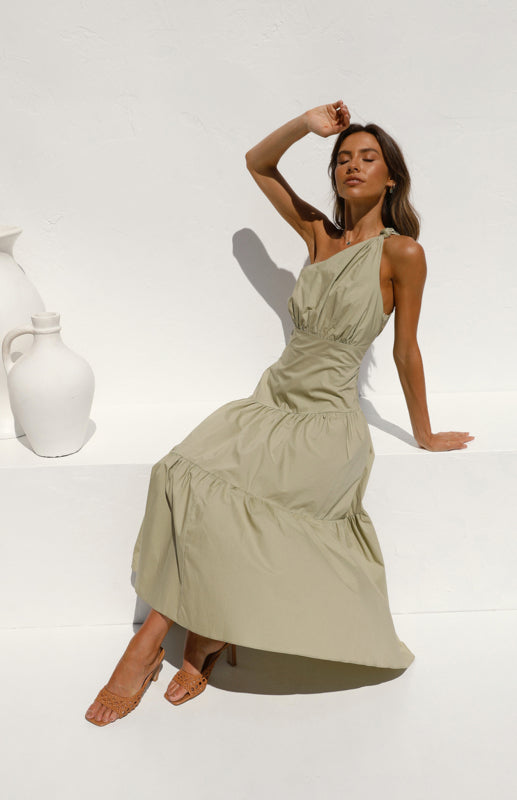 Maren | One-Shoulder-Midikleid aus Baumwolle