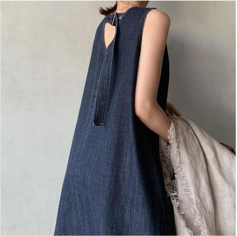 Miracle | Denim-Kleid mit V-Ausschnitt