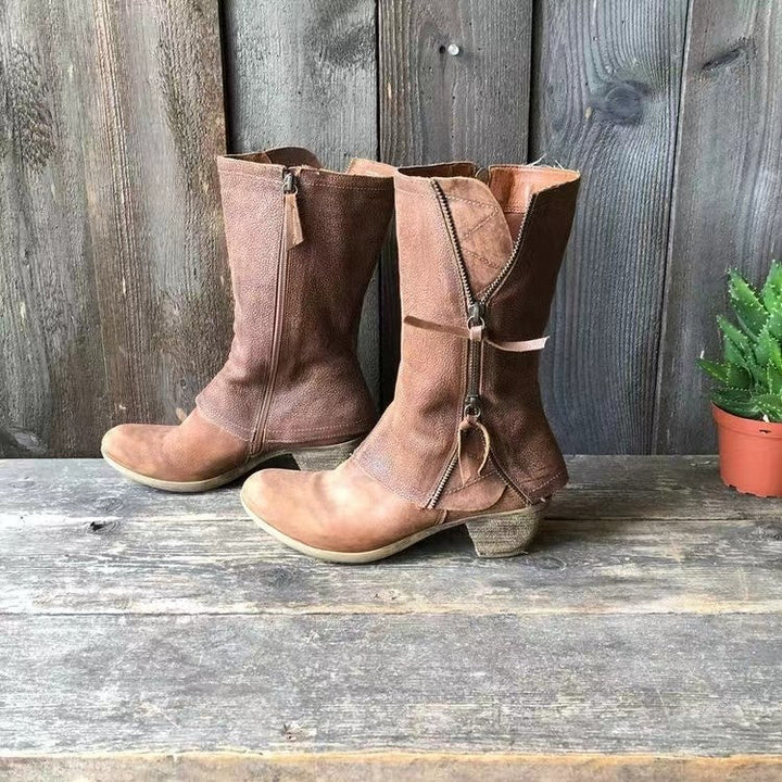 Lourdes | Winterliche Cowgirl-Stiefel für Damen mit Warmfutter und Absatz