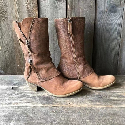 Lourdes | Winterliche Cowgirl-Stiefel für Damen mit Warmfutter und Absatz