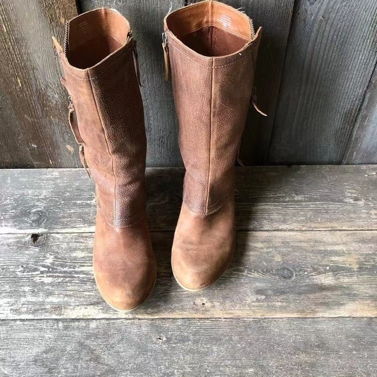 Lourdes | Winterliche Cowgirl-Stiefel für Damen mit Warmfutter und Absatz